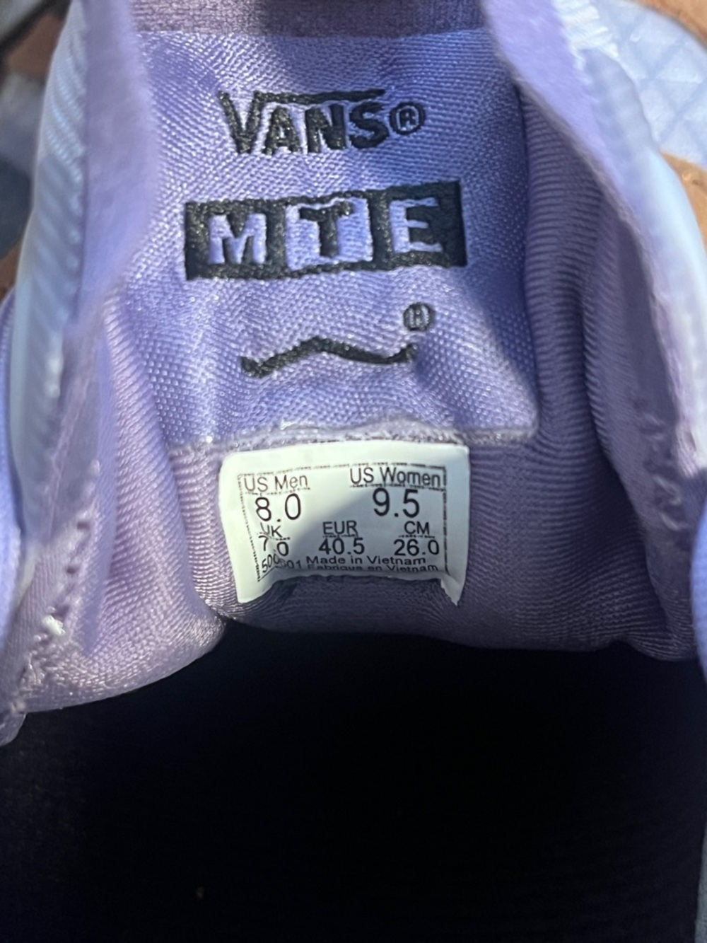 Vans MTE Crosspath XC Shoes Trail Sneakers Size 8 Purple Brown - Picture 7 of 8
